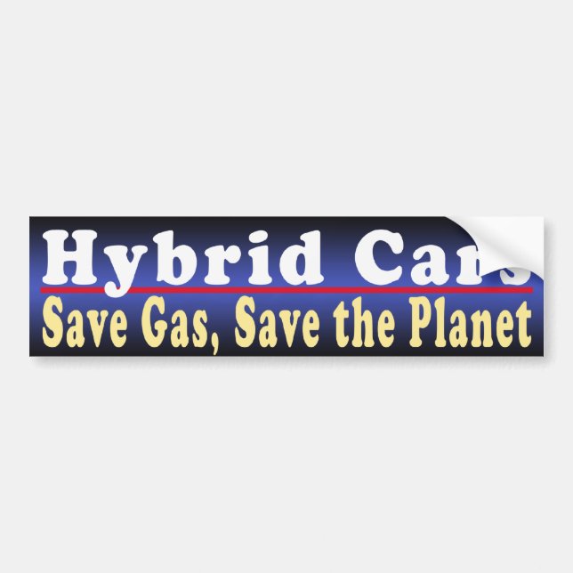 Hybrid Cars Spara Bumper Sticker Bildekal (Framsidan)