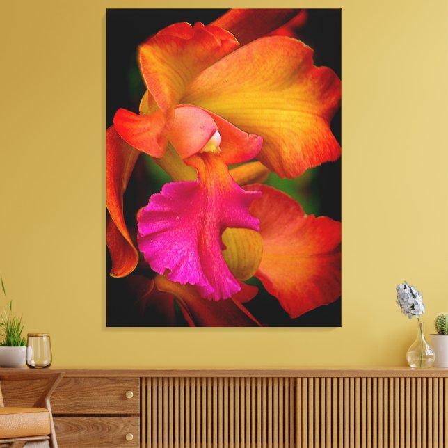 Hybrid Cattleya Orchid-Kanvastryck Canvastryck (Insitu (Vardagsrum))
