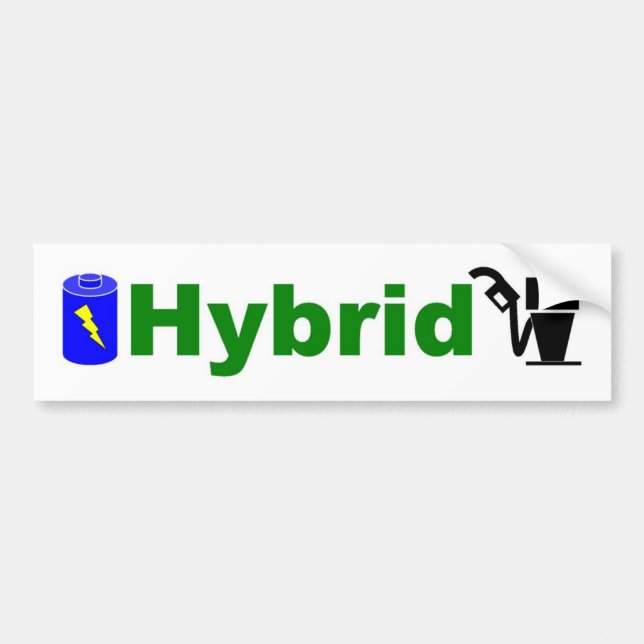 HYBRID- grönt pumpar och batteriet Bildekal (Framsidan)