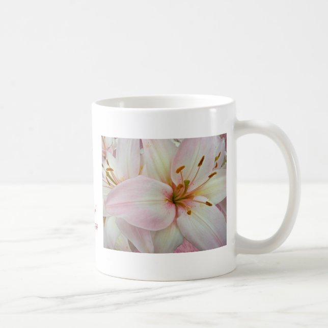 Hybrid Lilies Bröllop Happiness Cusromize Kaffemugg (Höger)