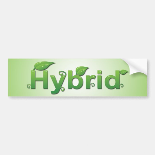 "Hybrid-" med lövbildekalet Bildekal (Framsidan)