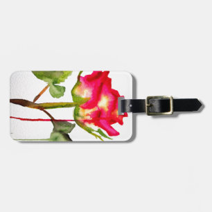 Hybrid Tea Ro vattenfärgsmodern blomart Bagagebricka