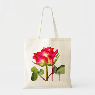 Hybrid Tea Ro vattenfärgsmodern blomart Tygkasse