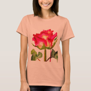 Hybrid Tea Ros vattenfärg modern blomkonst Tröja