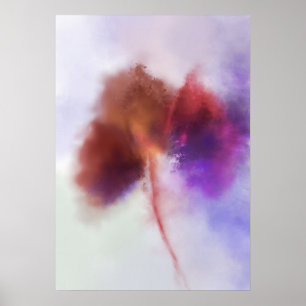 Hybridmålning för vattenfärg Dandelion Träd Poster