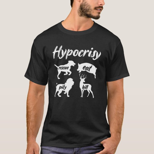 Hycklande Rädding Eat Veganism Plant Organic Based T Shirt (Framsida)