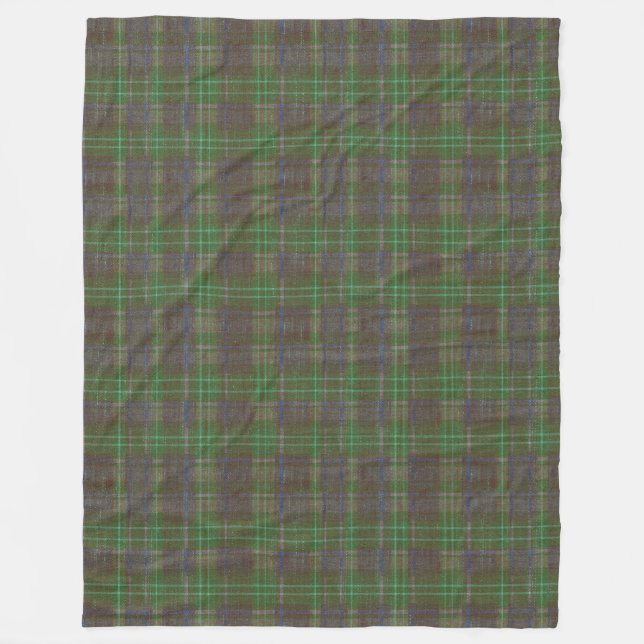 Hyddskogs gröna tartan fleecefilt (Framsidan)