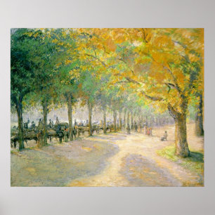 Hyde Park Camille Pissarro 1890 träd höstfall Poster