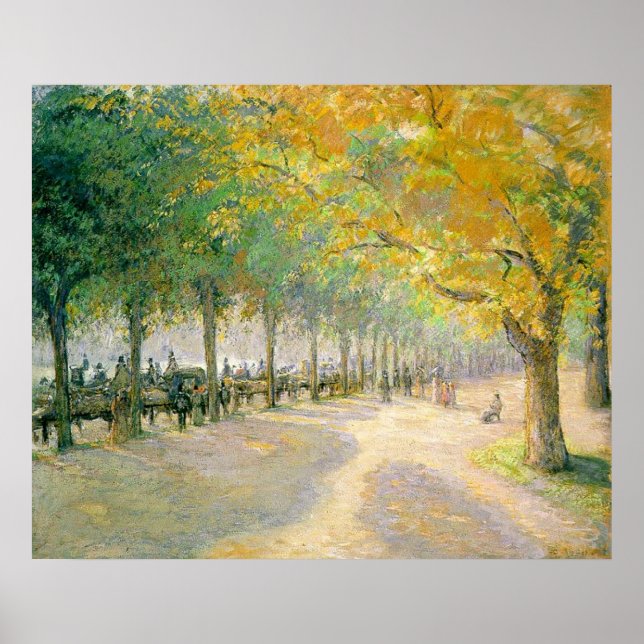 Hyde Park Camille Pissarro 1890 träd höstfall Poster (Framsidan)
