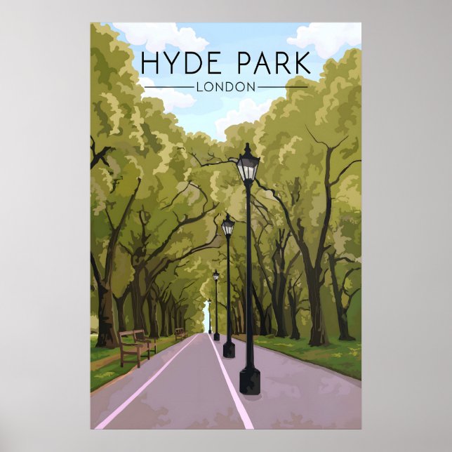 Hyde Park London Resemålning Poster (Framsidan)