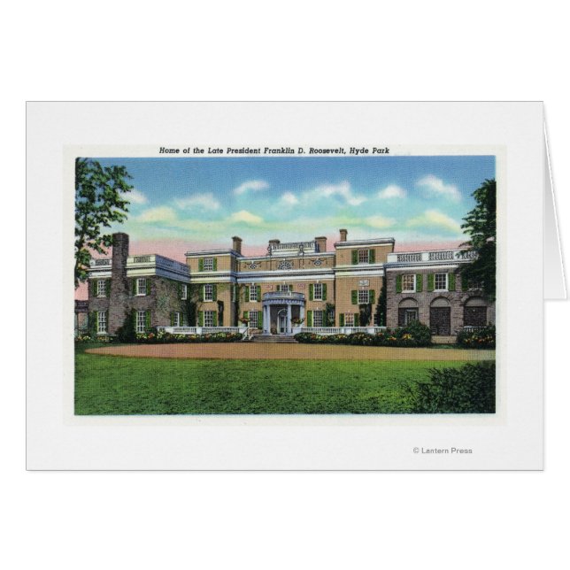Hyde Park View of President FDR's Mansion Hälsningskort (Framsidan Horizontal)