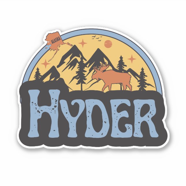 Hyder, Alaska Klistermärke Klistermärken (Framsida)