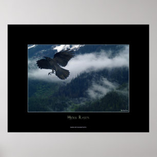 Hyder Raven Wildlife Art Nature Poster