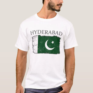 Hyderabad Pakistan Flagga Hyderabad Tourist T Shirt