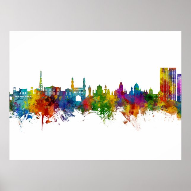 Hyderabad Skyline India Poster (Framsidan)