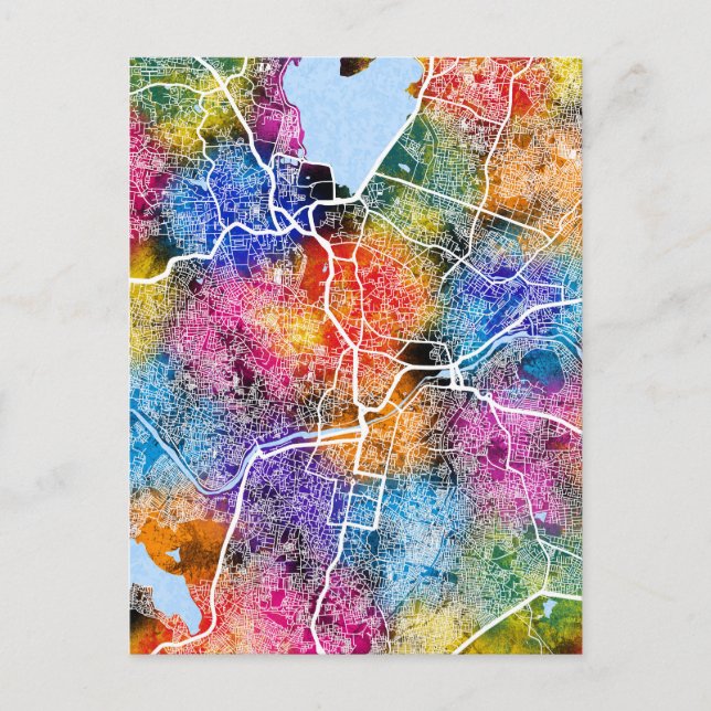 Hyderabad Telangana Karta Vykort (Framsida)