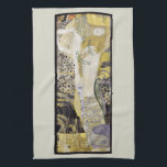 Hydra (alias Vatten Serpents I) av Gustav Klimt Kökshandduk<br><div class="desc">Hydra (även känt som Vatten Serpents I) (1904-1906) av Gustav Klimt är en vintage av Viktorian Era Symbolism bra art porträtt. Hydra består av två kvinnor som omfamnar varandra när deras kroppar blandas för att bilda en sjöjungfru. De två kvinnorna har flugit i guldhåret när de är sammanflätade. Guld snurrar...</div>