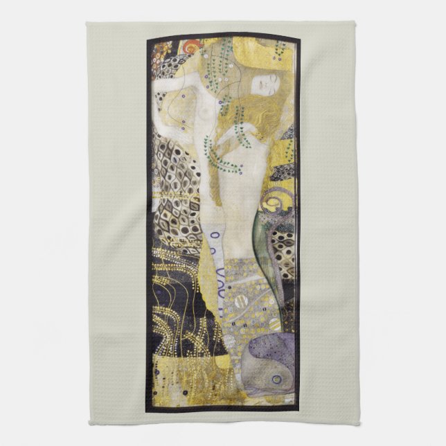 Hydra (alias Vatten Serpents I) av Gustav Klimt Kökshandduk (Vertikal)