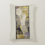Hydra (alias Vatten Serpents I) av Gustav Klimt Prydnadskudde<br><div class="desc">Hydra (även känt som Vatten Serpents I) (1904-1906) av Gustav Klimt är en vintage av Viktorian Era Symbolism bra art porträtt. Hydra består av två kvinnor som omfamnar varandra när deras kroppar blandas för att bilda en sjöjungfru. De två kvinnorna har flugit i guldhåret när de är sammanflätade. Guld snurrar...</div>