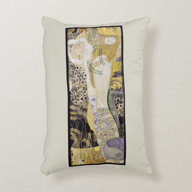 Hydra (även kallad Vattenormar I) av Gustav Klimt Prydnadskudde (Framsidan(Vertikal))