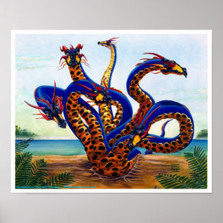 Hydra Dragon vid utskrift av Beach Dragon Poster