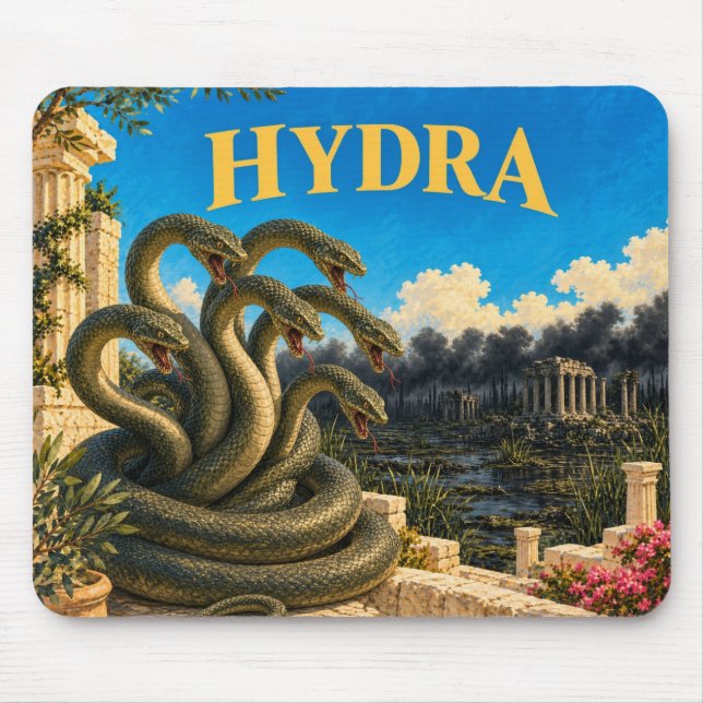 Hydra, gotisk fantasimonster musmatta (Framsidan)