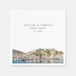 Hydra Greece Bröllop Papper Cocktail Napkin Pappersservett