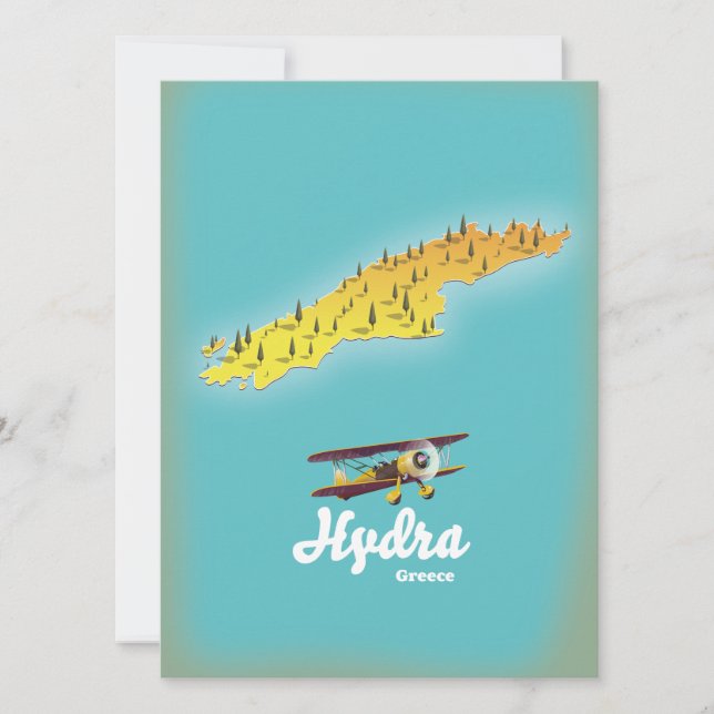 Hydra Grekland retro karta (Framsida)