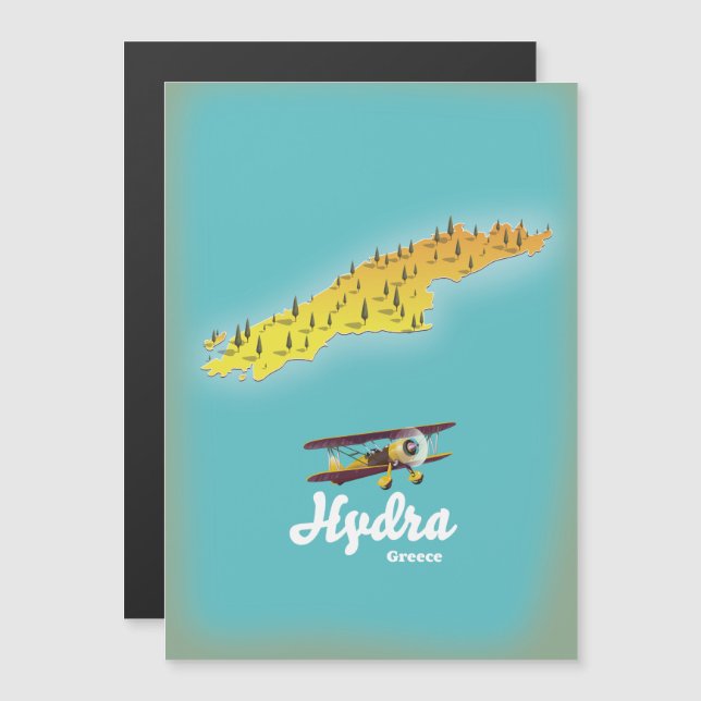 Hydra Grekland retro karta (Fram/baksida)