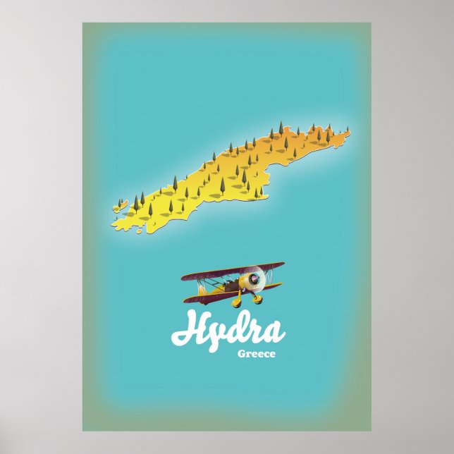 Hydra Grekland retro karta Poster (Framsidan)