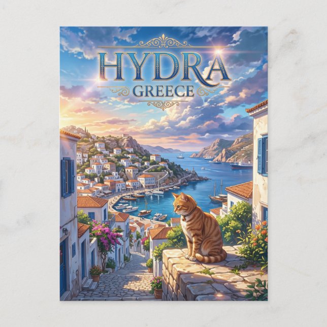 Hydra Grekland Vykort (Framsida)
