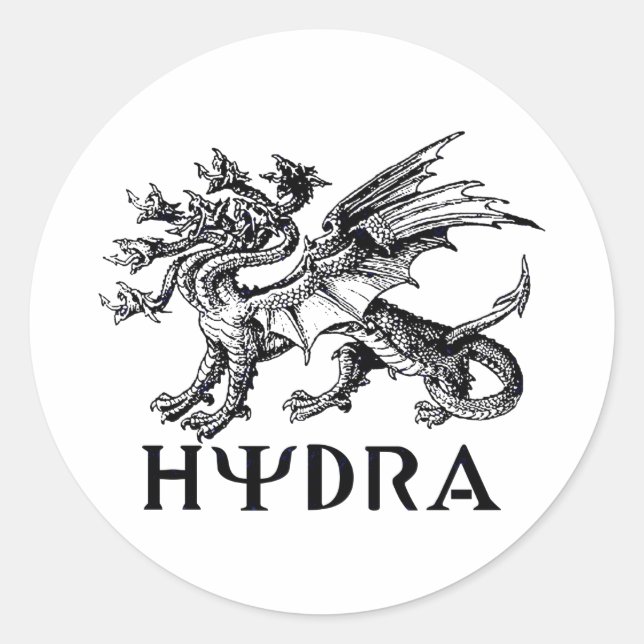 Hydra Runt Klistermärke (Framsida)