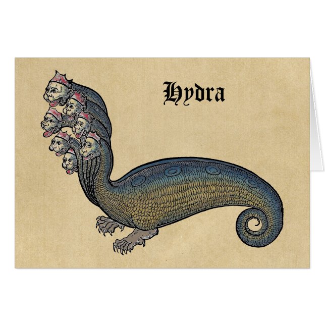 Hydra Sea Serpent Notecards Hälsningskort (Framsidan Horizontal)