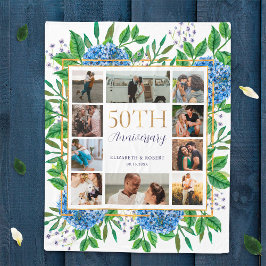 Hydrangea 50-årsjubileum Anpassningsbar Photo Coll Fleecefilt