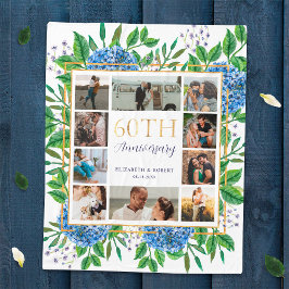 Hydrangea 60-årsjubileum Anpassningsbar Photo Coll Fleecefilt