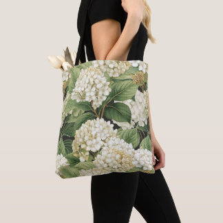 Hydrangea akvarell blommande Boho retro blommor Tygkasse