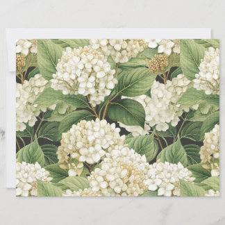 Hydrangea akvarellblomma Boho retro blommor