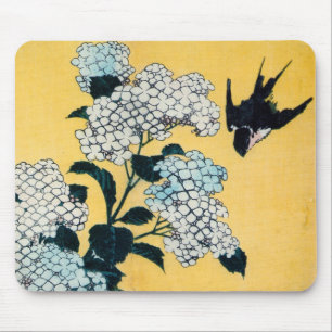 Hydrangea and Svälj, Hokusai, Ukiyo-e Musmatta