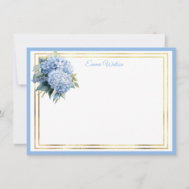 Hydrangea Anpassat Namn Brevkort Anteckningskort (Framsida)