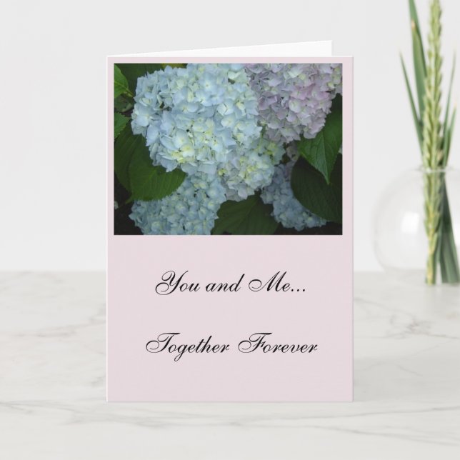 Hydrangea-årsdag Kort (Framsida)