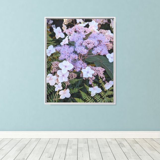 Hydrangea Aspera Blommor Blomster Canvastryck (Insitu (trägolv))