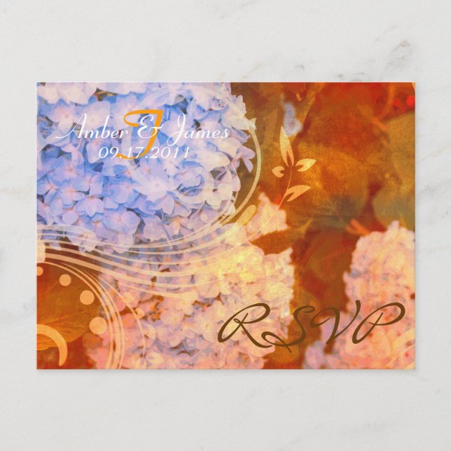 Hydrangea Autumn OSA Postcard Inbjudan Vykort (Framsida)