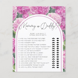 Hydrangea Baby Shower Mamma eller Pappa Games