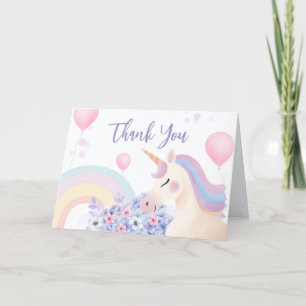 Hydrangea Balloon Rainbow Unicorn Baby Shower Tack Kort