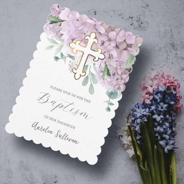 Hydrangea Baptism Inbjudningar (Skapare uppladdad)