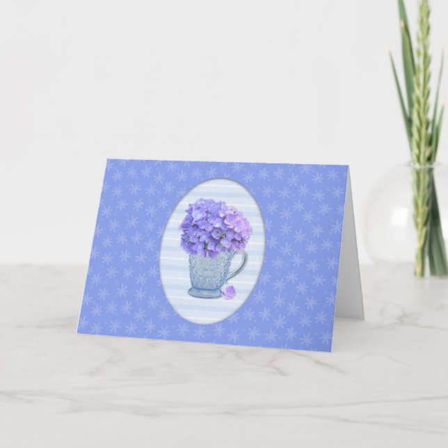 Hydrangea Birthday Card Kort (Framsida)