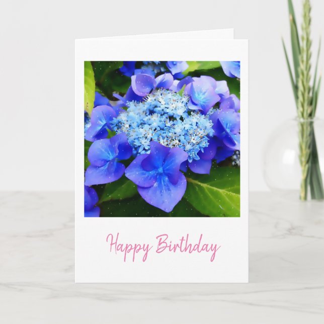 Hydrangea Birthday Kort (Framsida)