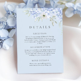 Hydrangea Blå Bröllopsdetaljer Inneslutande Kort