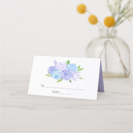 Hydrangea Blå och Ljust Lavendel Bröllop Placeringskort