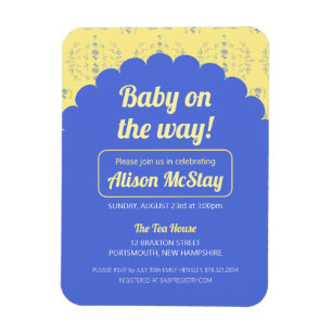 Hydrangea Block Baby Shower-inbjudan Magnet